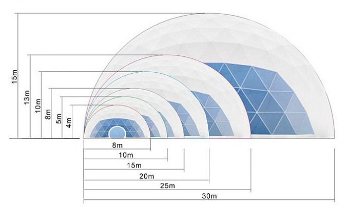 20m παγοκαλυβών γεωδεσική θόλων σκηνή 4 εποχής PVC Yurt ελαφριά με το πλαίσιο χάλυβα